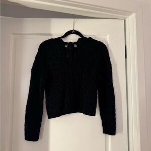 Tie-Back J. Crew XXS Black Cable Knit Sweater